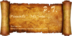 Psenkó Tünde névjegykártya
